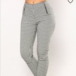 Gingham Print Pants
